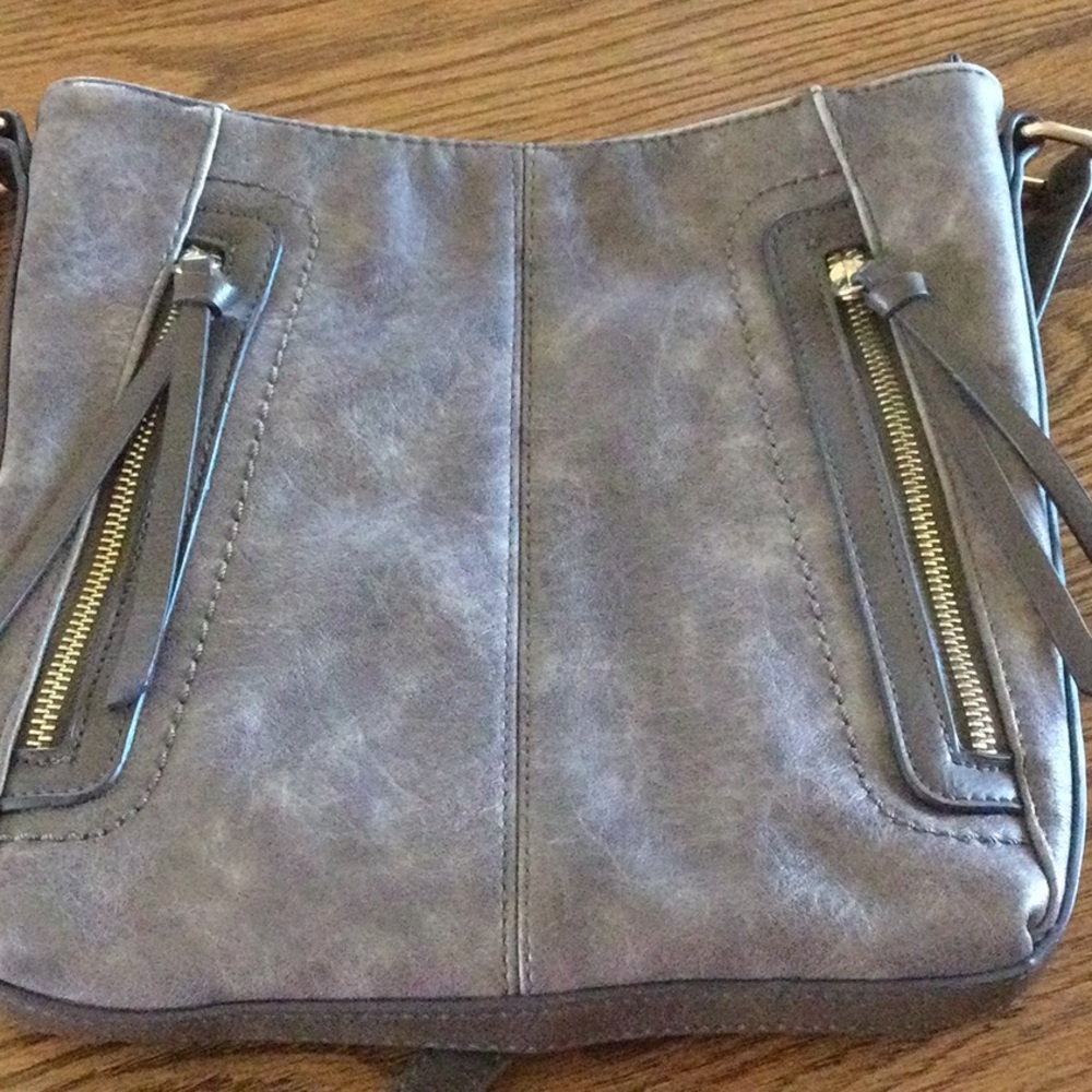Distressed look crossbody bag